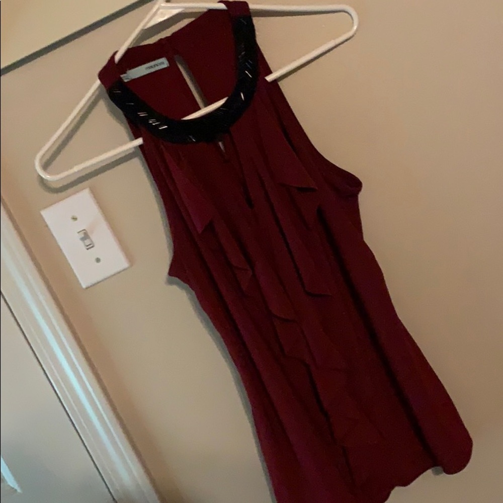 Red tank top.